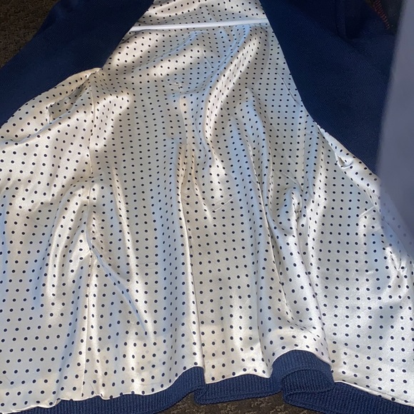 ST.JOHN COLLECTION KNIT BLUE FITTED JACKET w/SILK LINING - Picture 11 of 11